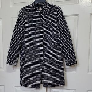 Anne Klein Navy and White Textured Jacket
